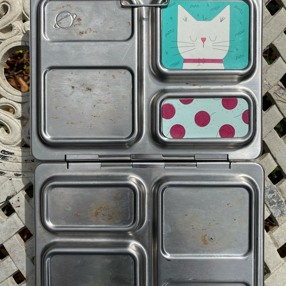 2 Planet Box stainless steel lunch boxes with accessories